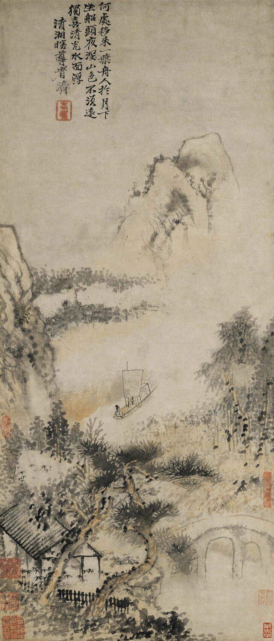 月夜泛舟图缩略图