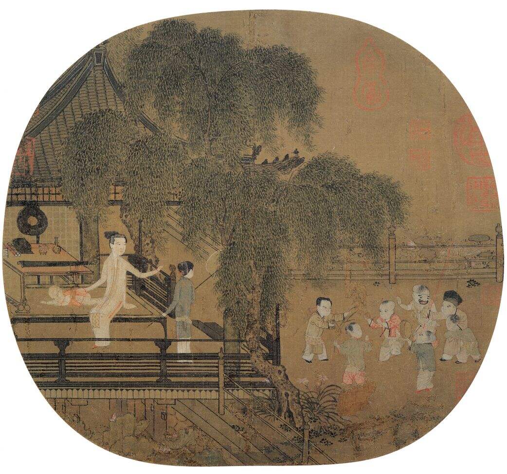 荷亭婴戏图缩略图