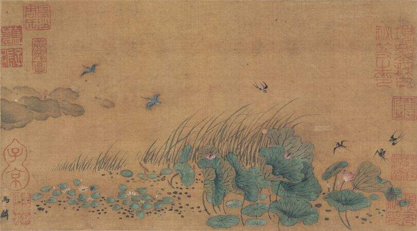 荷塘飞燕图缩略图