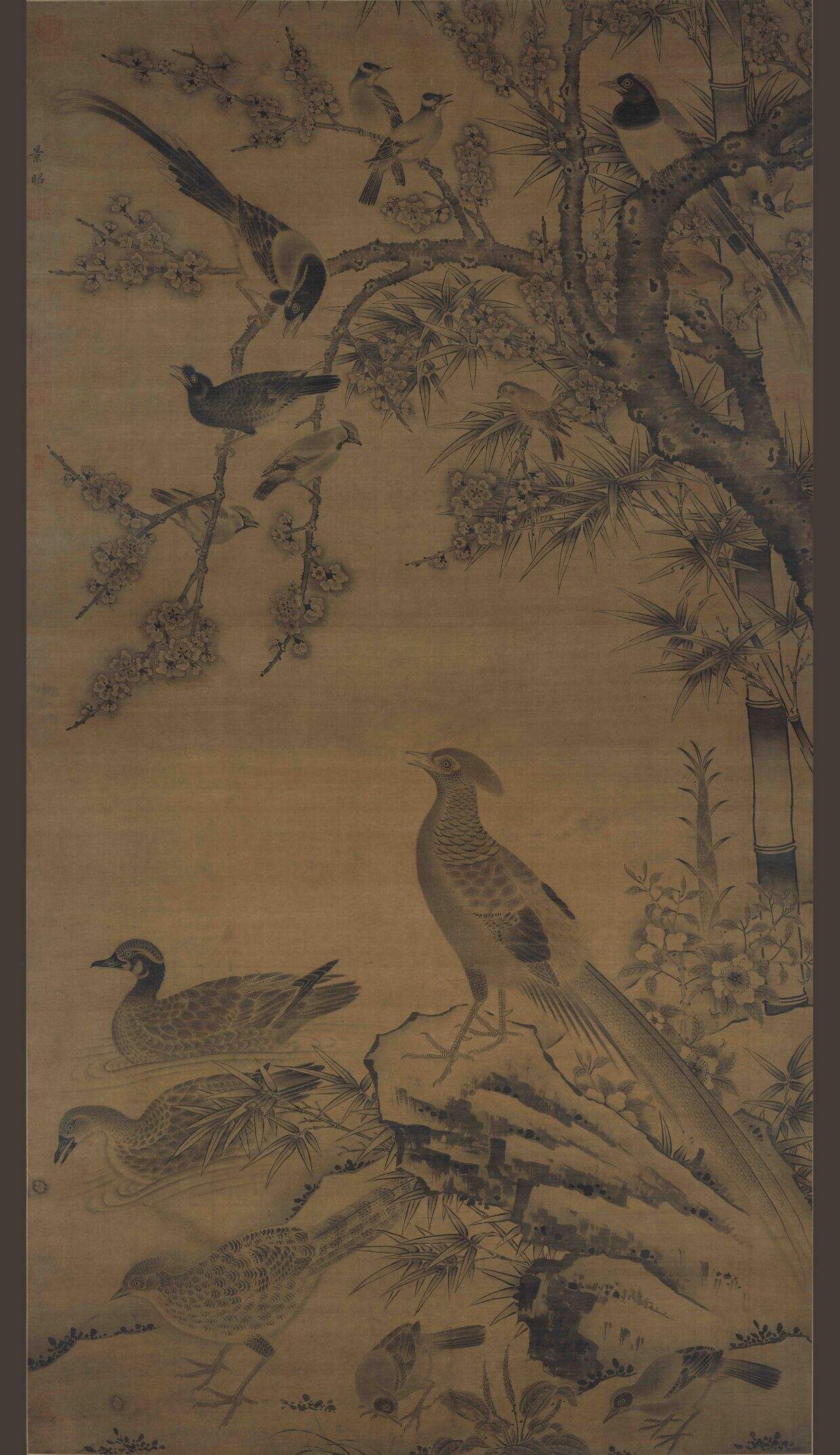杏竹春禽图轴缩略图