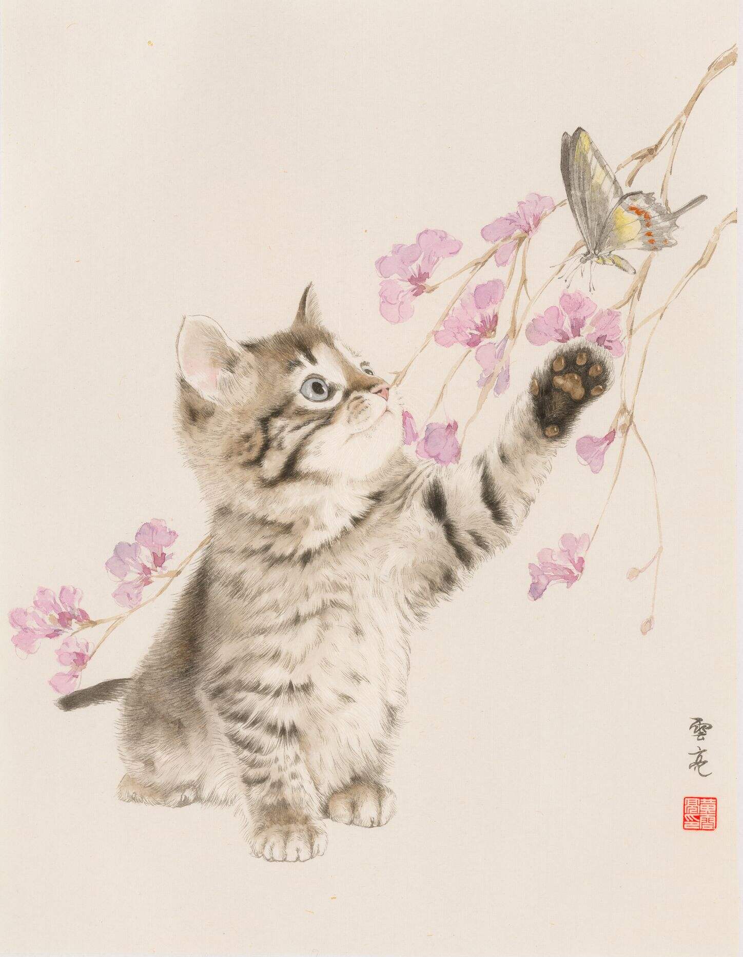 蝴蝶和猫缩略图