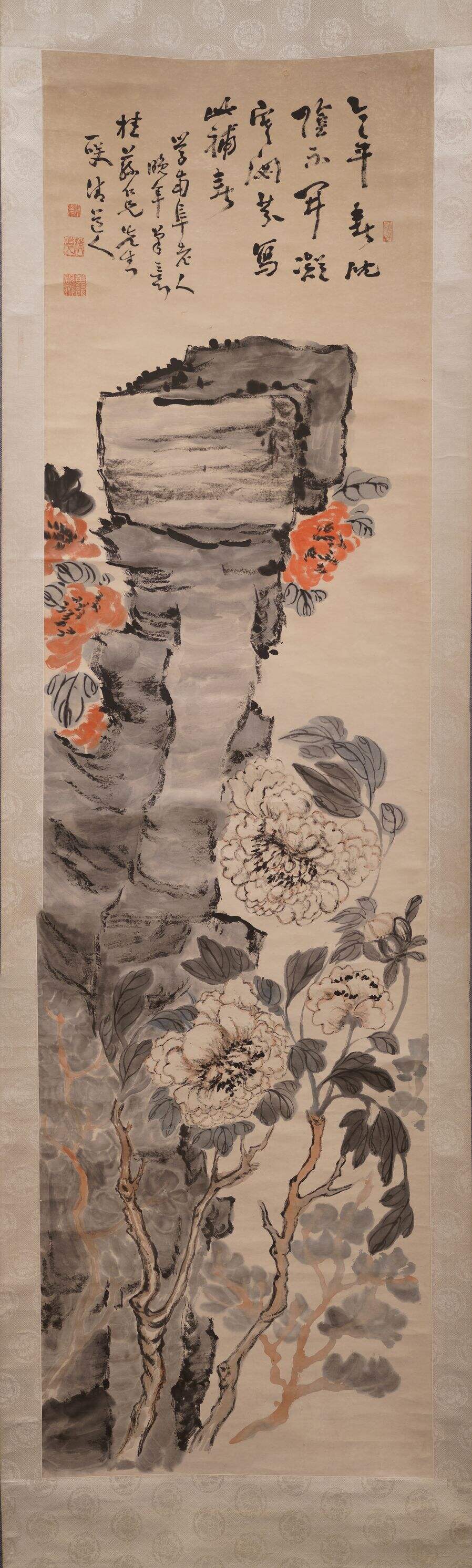 巨石牡丹图轴缩略图
