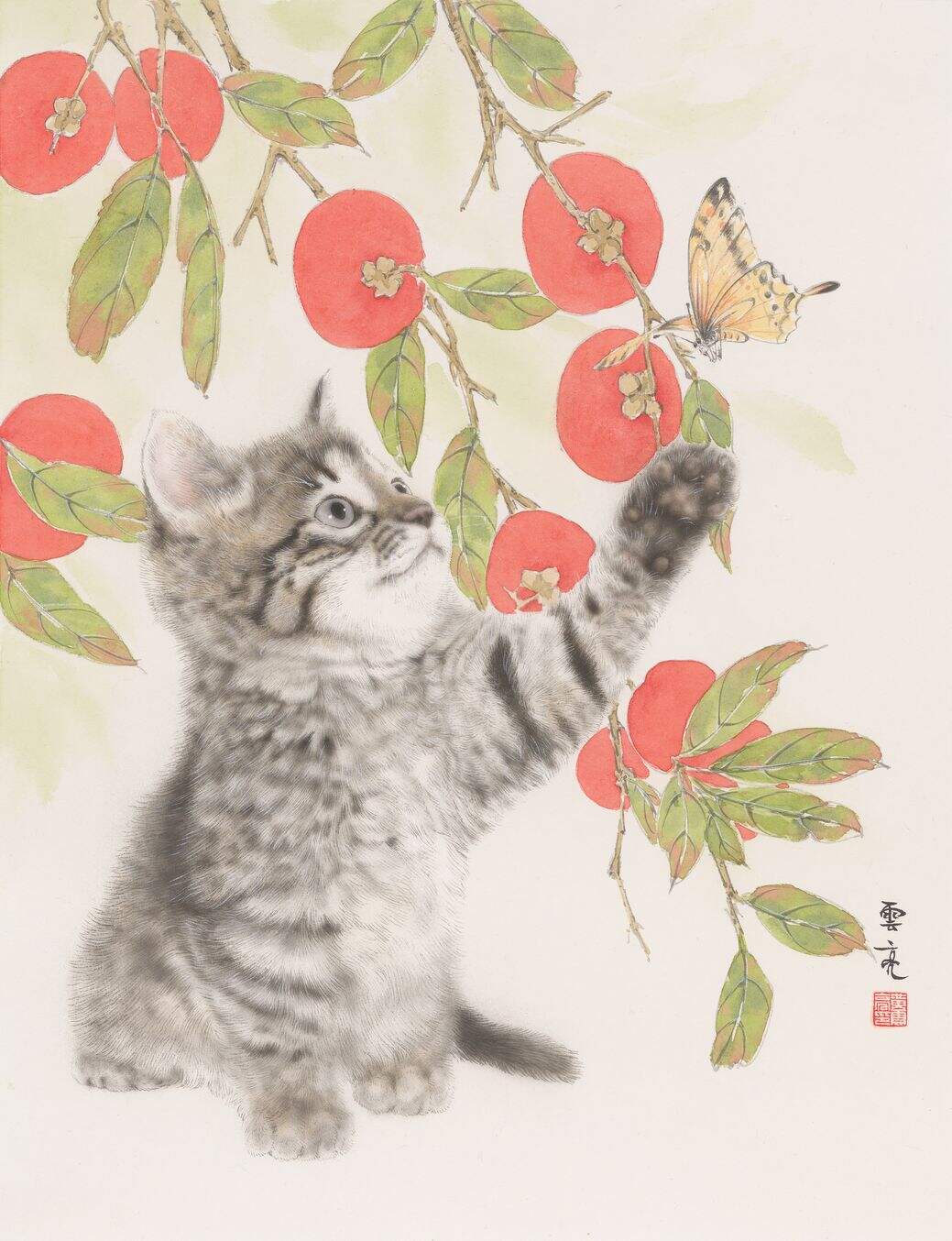 猫蝶柿子图缩略图