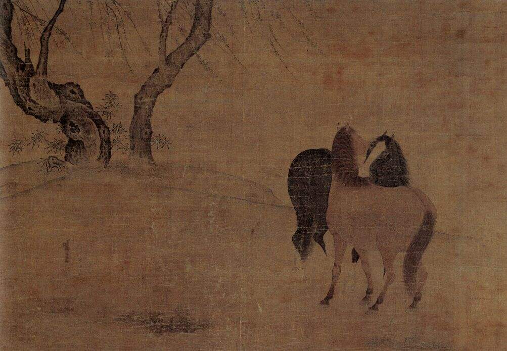 柳下双马图缩略图