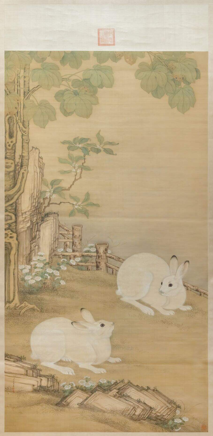 梧桐双兔图缩略图