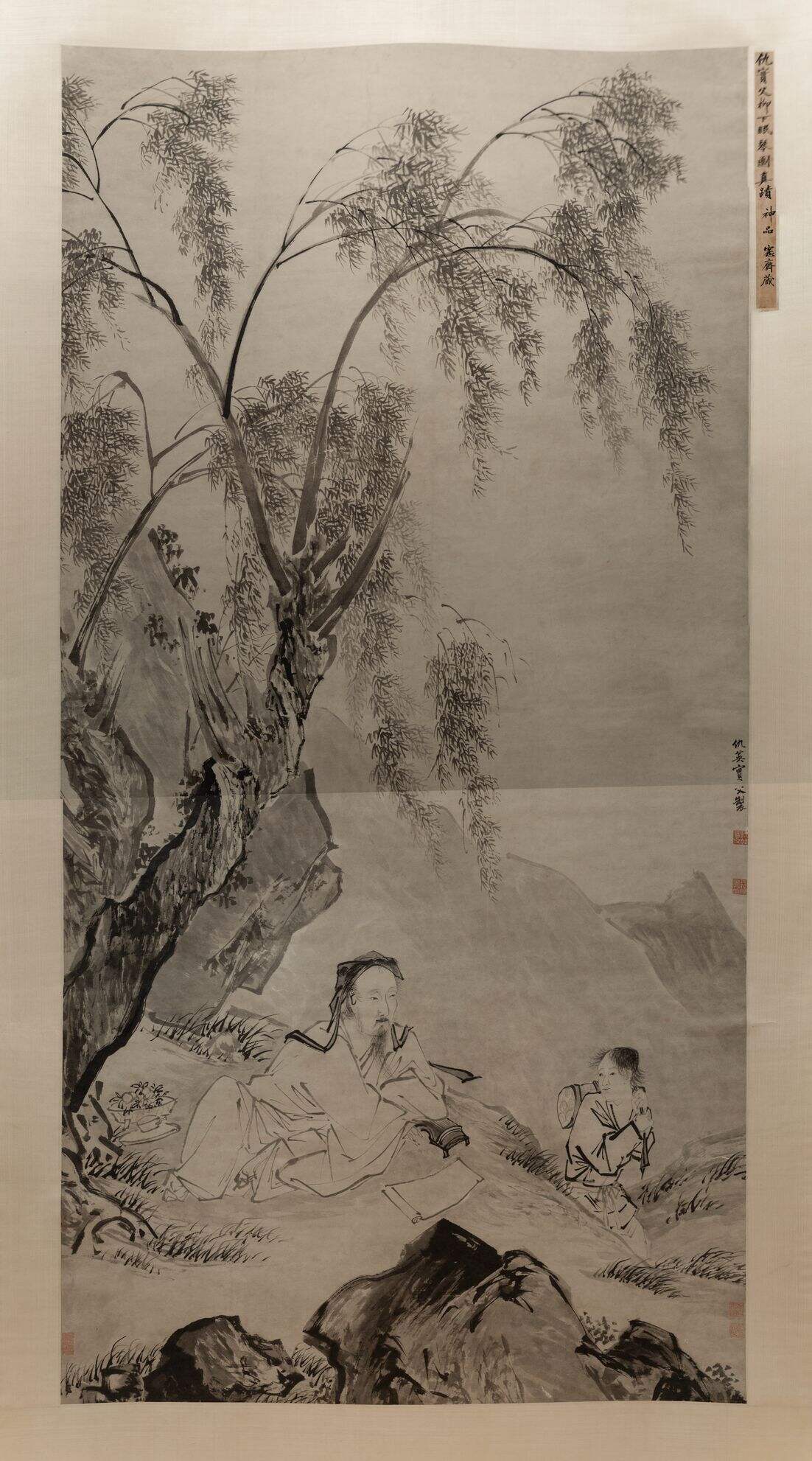 柳下眠琴图缩略图