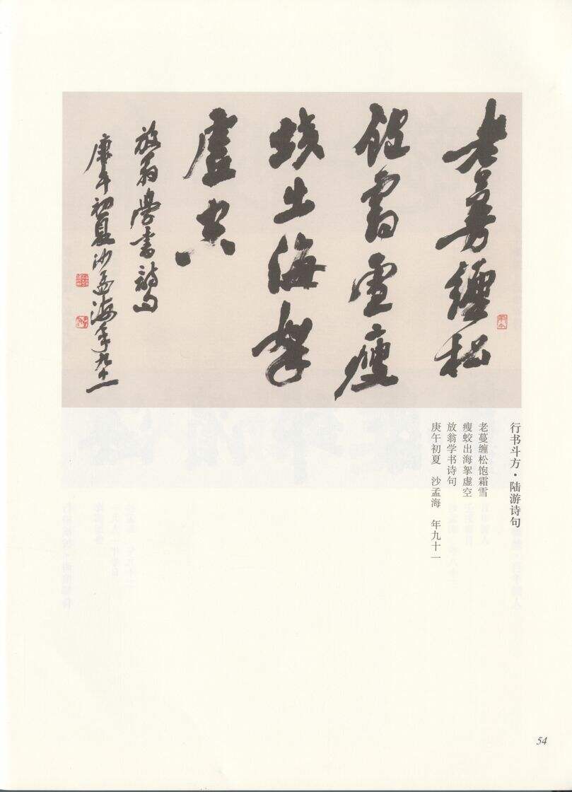 行书陆游诗句缩略图