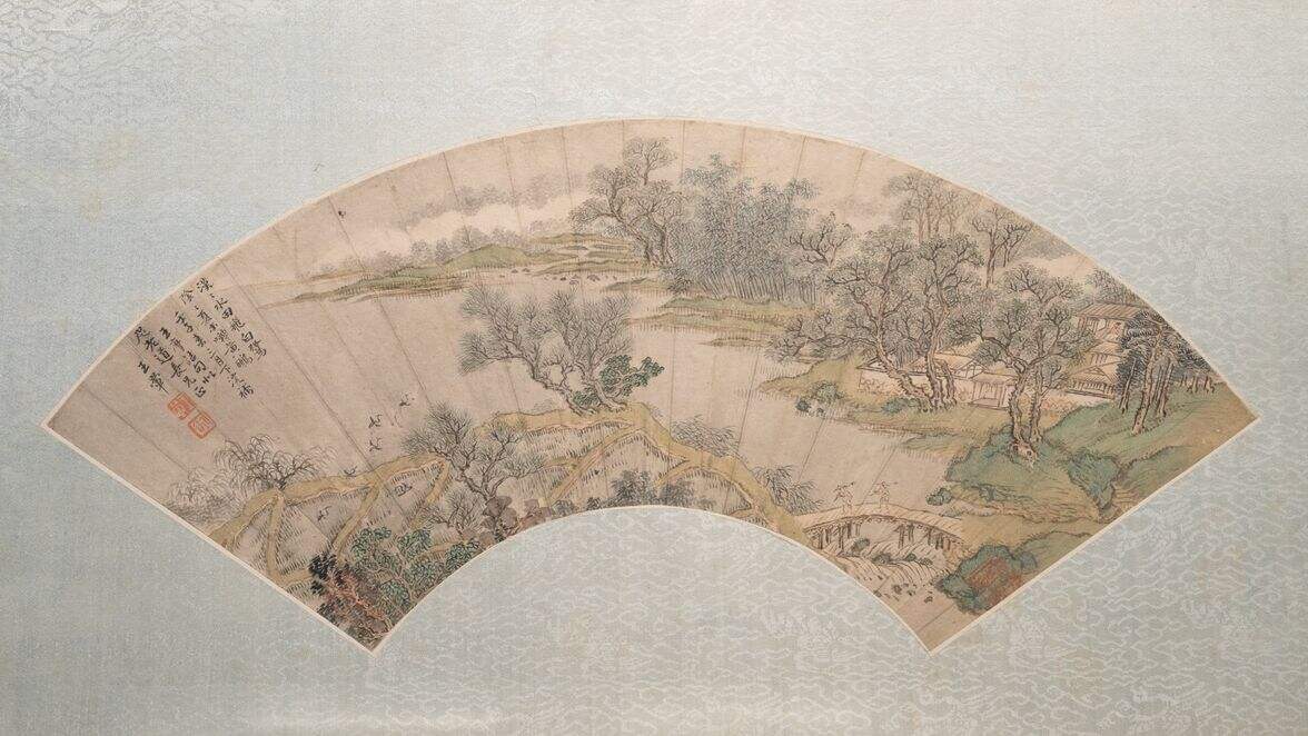 积雨辋川图扇面缩略图