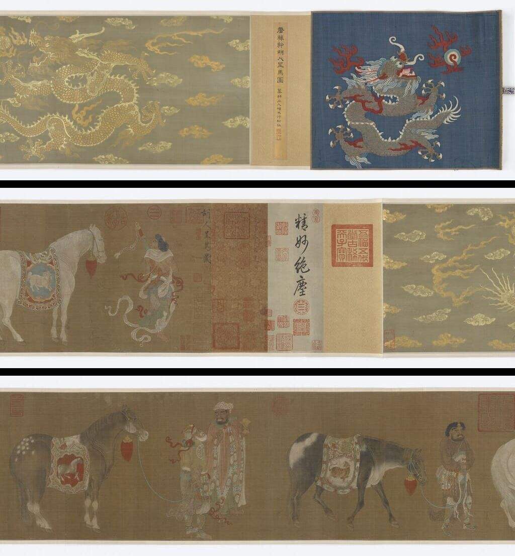 摹韩干胡人呈马图（仿元人）缩略图