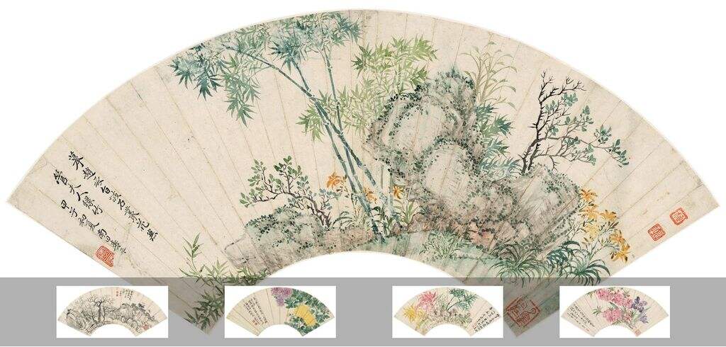 山水花卉扇面八开缩略图