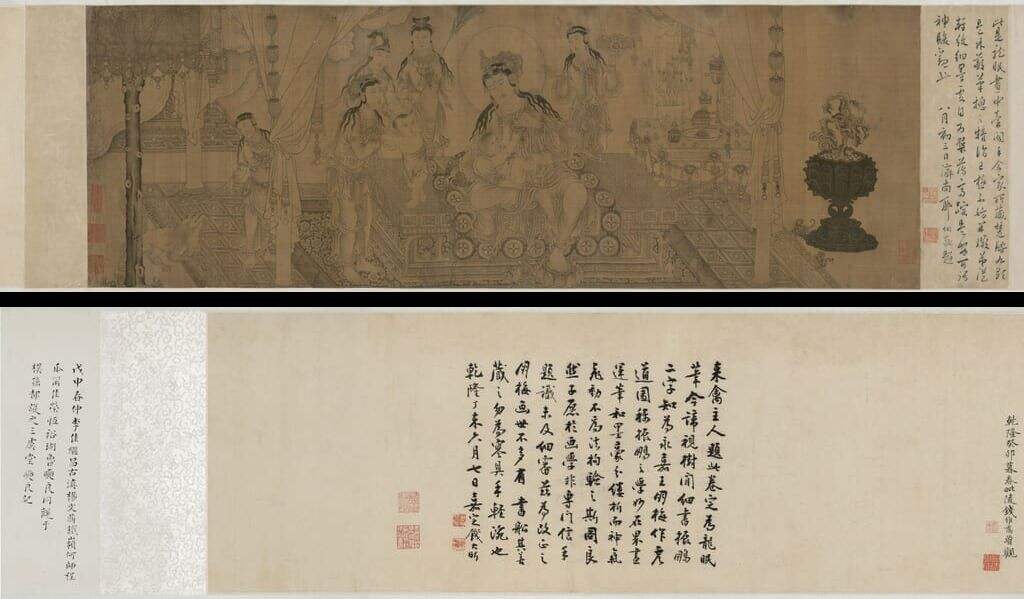 姨母育佛图卷白描全卷缩略图