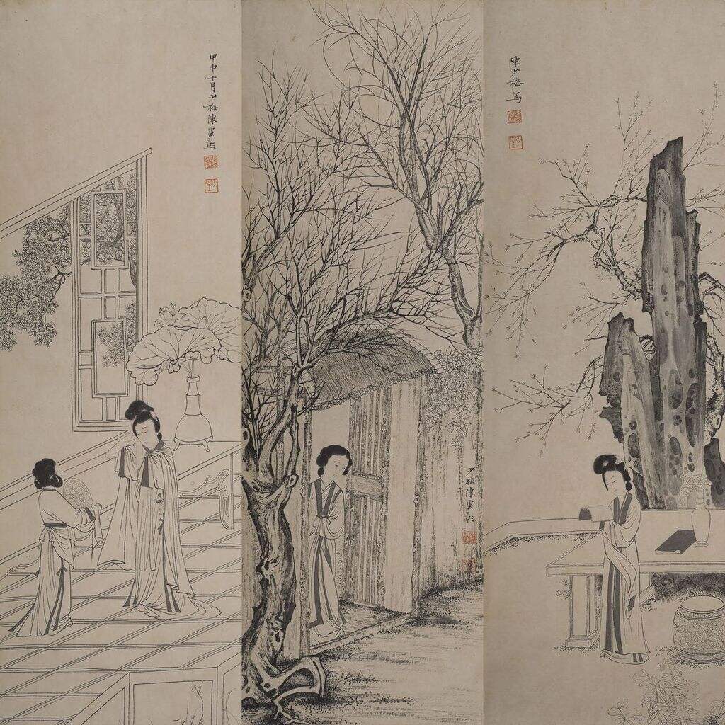 人物四条屏缩略图