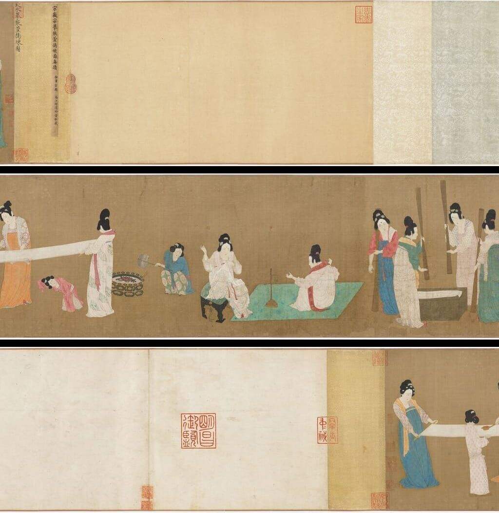 摹张萱捣练图缩略图