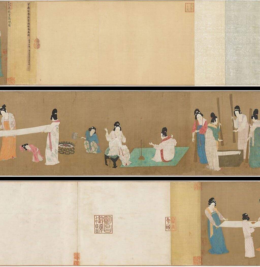 摹张萱捣练图缩略图