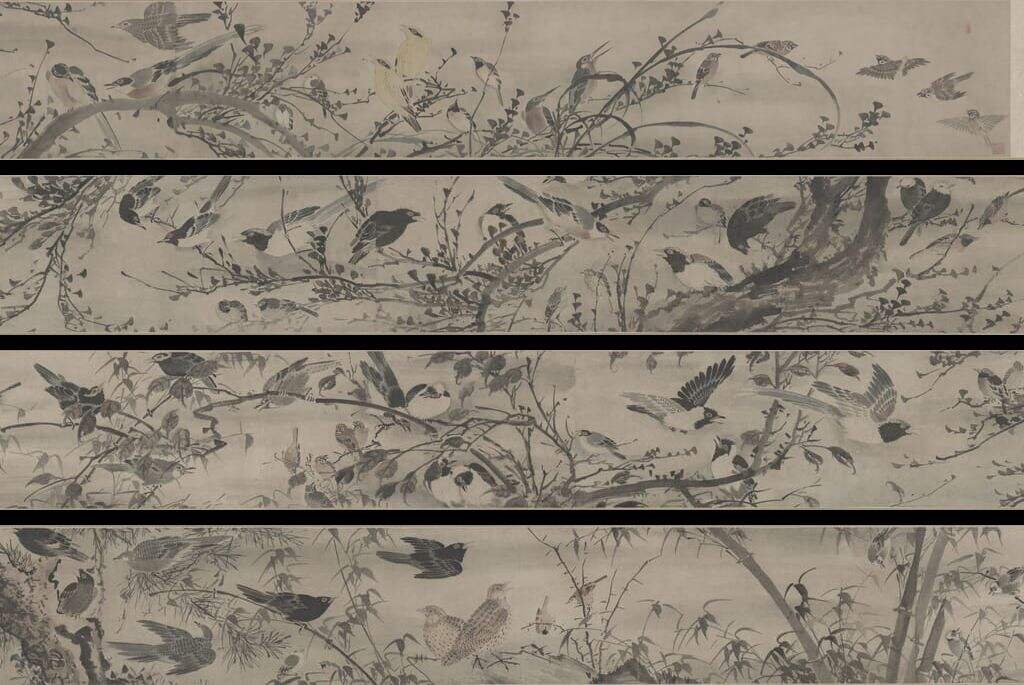 灌木集禽图缩略图