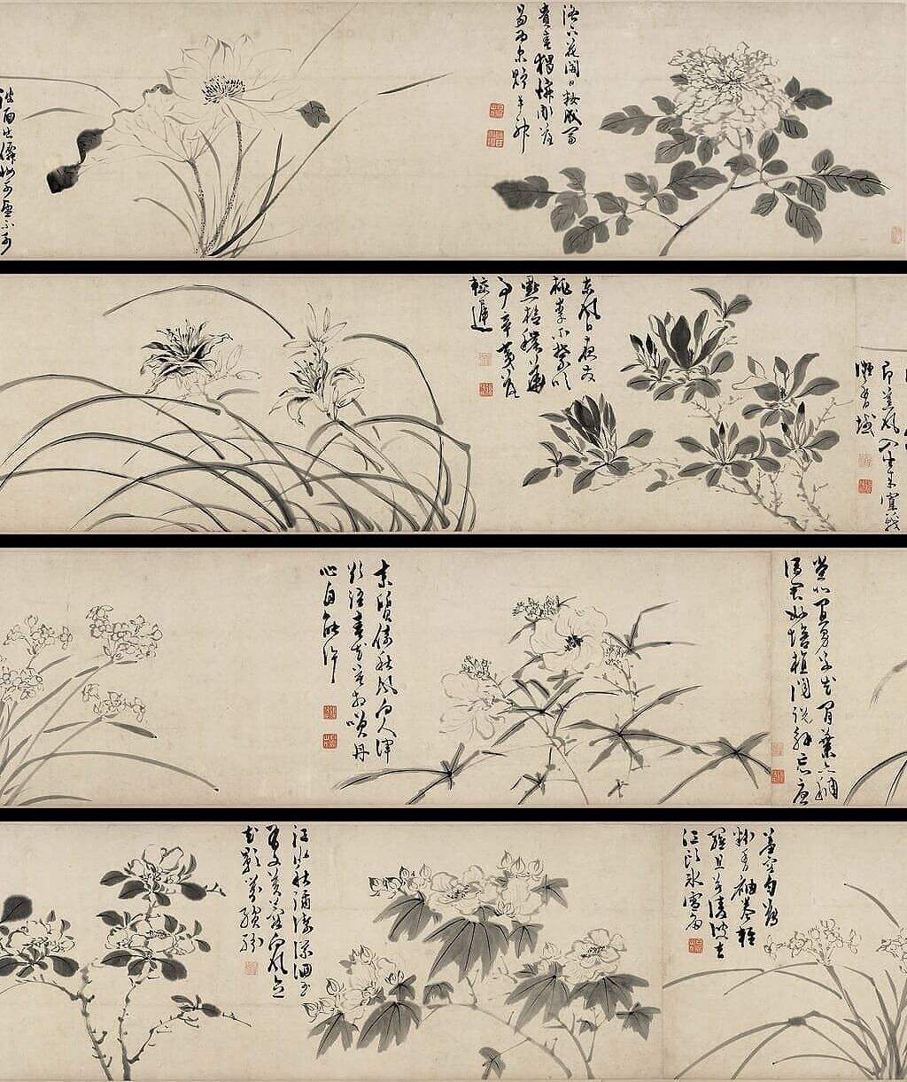 墨笔花卉图卷缩略图